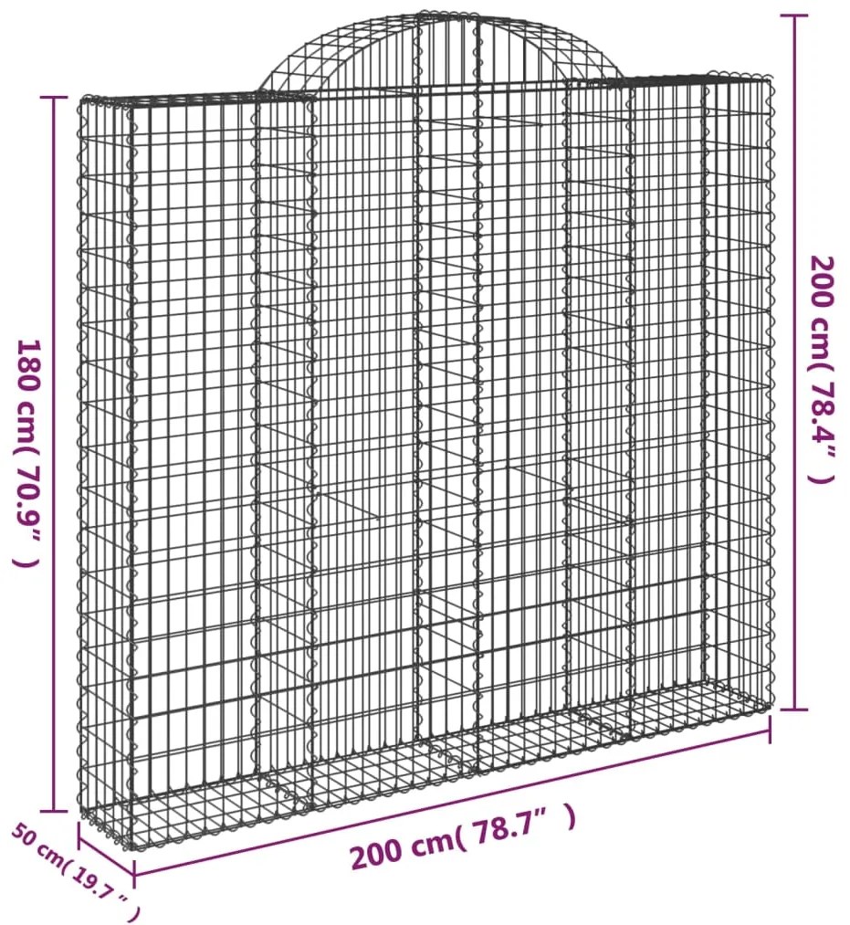 Cesti Gabbioni ad Arco 20 pz 200x50x180/200 cm Ferro Zincato