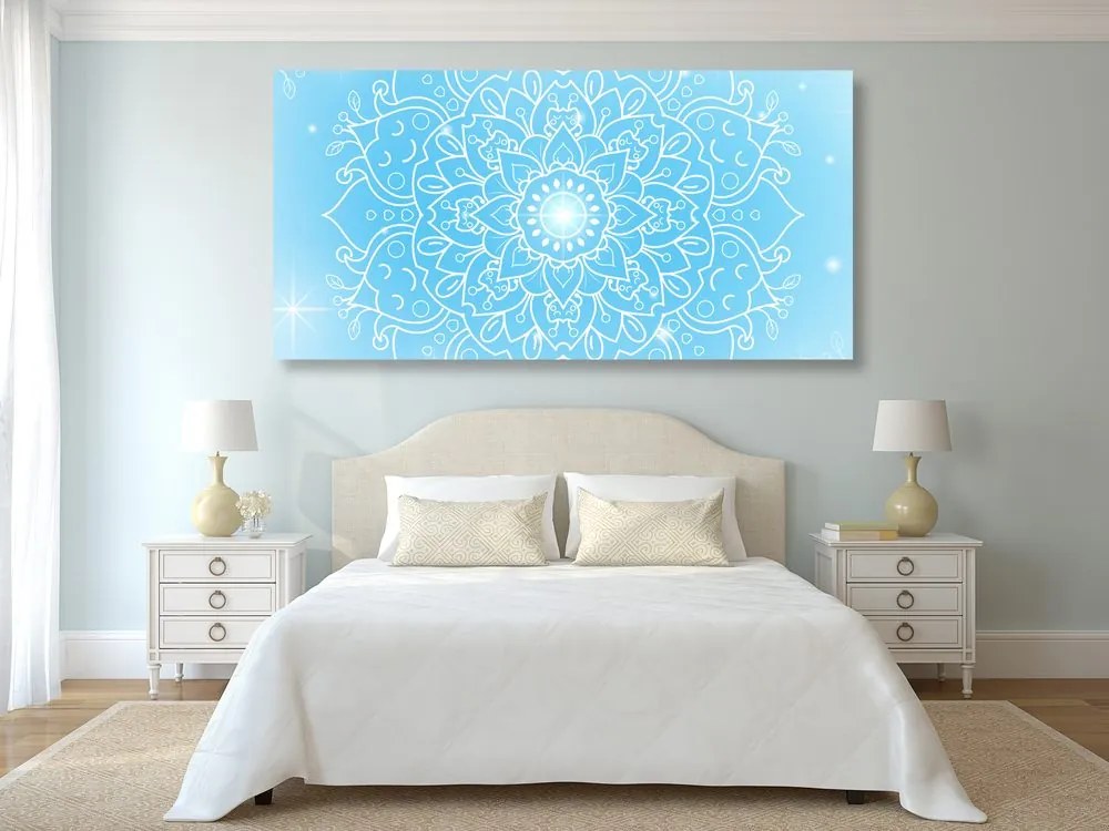 Stampa su tela – Fiore blu di Mandala