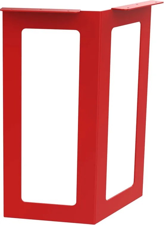 Gamba per mobili STEELMI Boomerang in acciaio rosso lucido L 30 x P 57 x H 71 cm