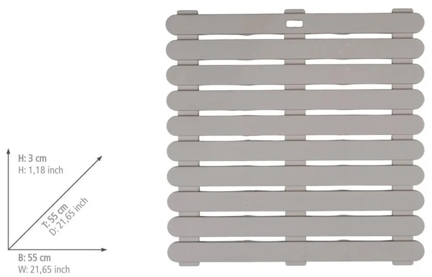 Tappeto da bagno in plastica beige 55x55 cm - Wenko