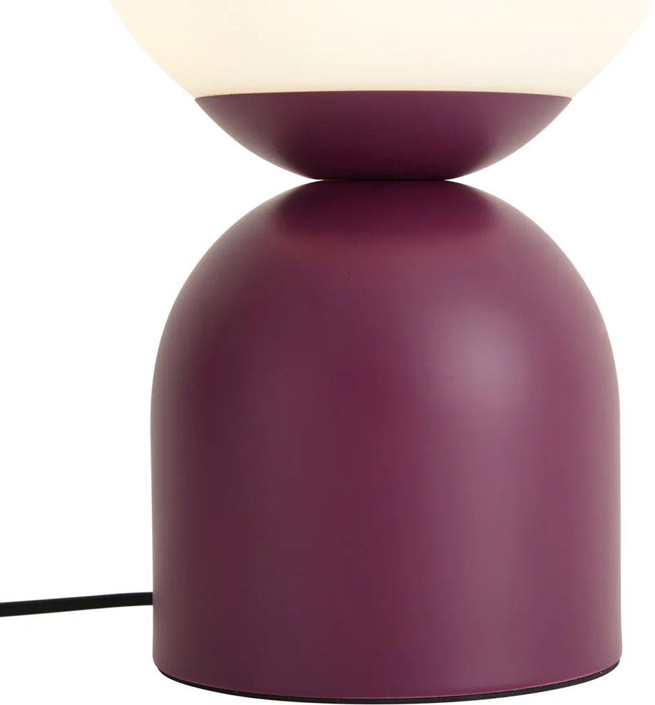 Lampada da Tavolo Hotel Chic Viola con Vetro Opale - Pallon Trend