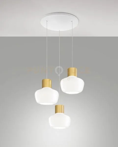 Kino sospensione bianca 3 luci a led 3000k - 36w - 3900 lm lm dimme...