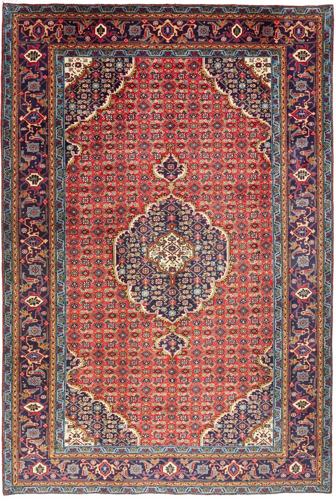 Ardebil Tappeto 300 x 200 Blu (Iran) Annodato A Mano