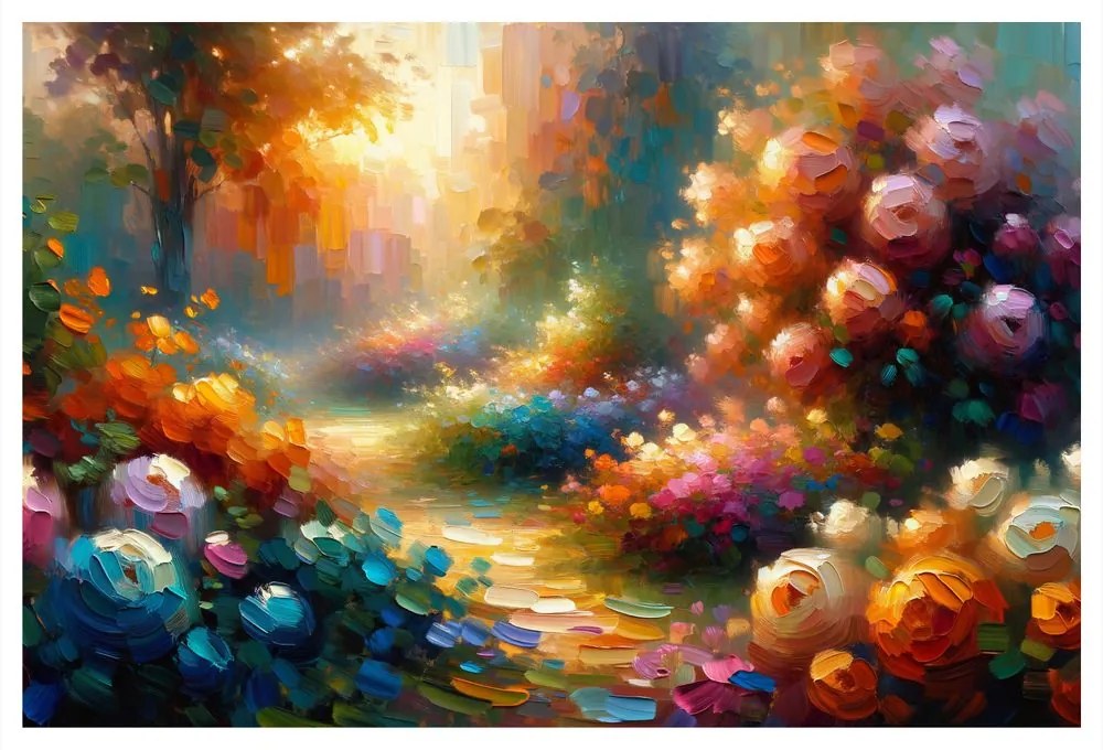 Quadro su tela – Sentiero tra i fiori