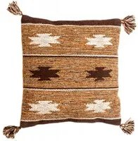 Tappeto moderno Chicago, stile kilim, 100% cotone, marrone, 45x45cm