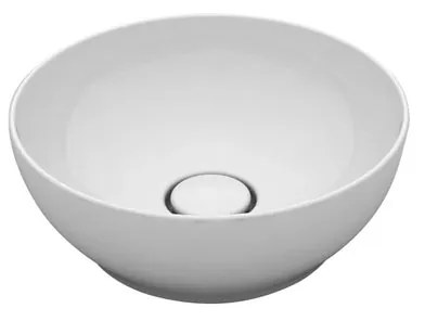 Lavabo da appoggio tondo in ceramica bianco