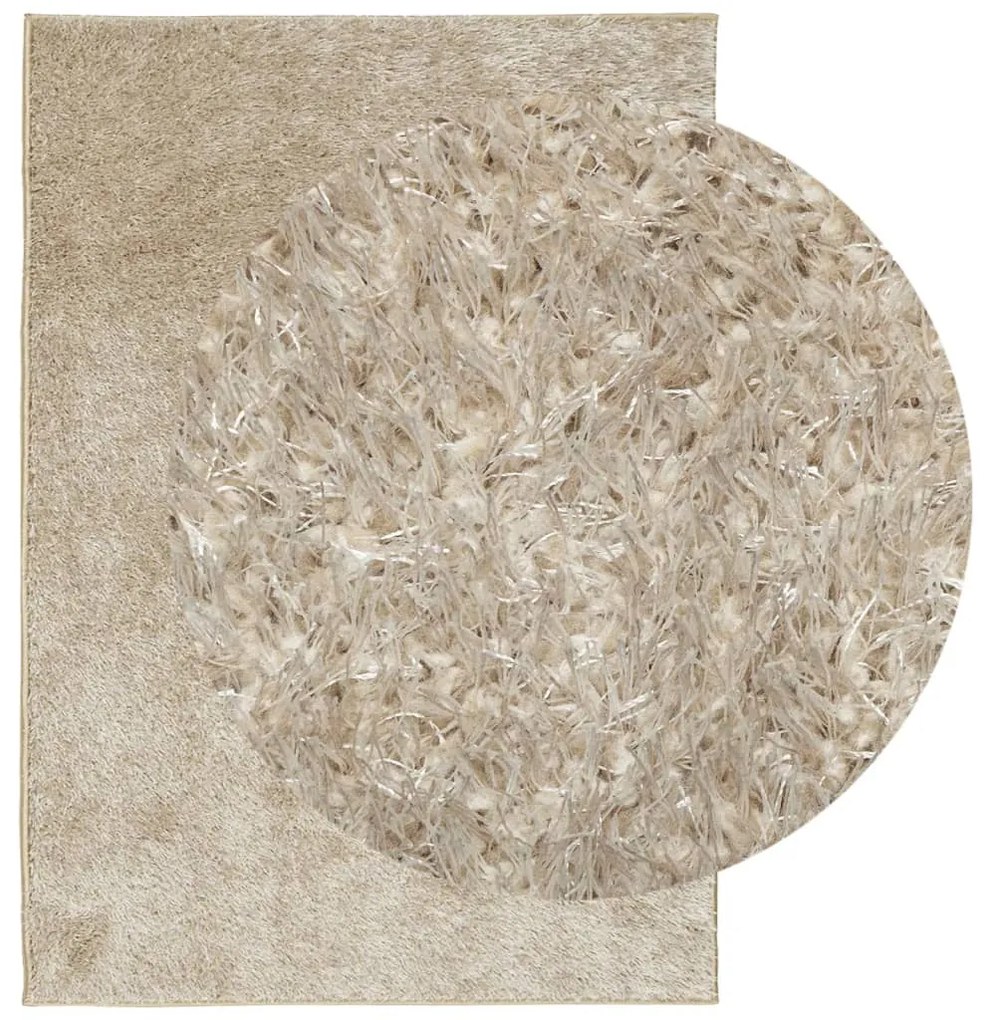 Tappeto a Pelo Lucido Lungo ISTAN Effetto Beige 160x230 cm