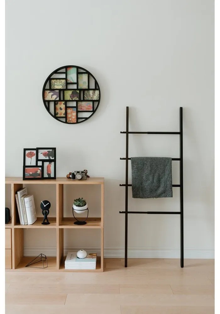 Cornice da parete in plastica nera Luna - Umbra