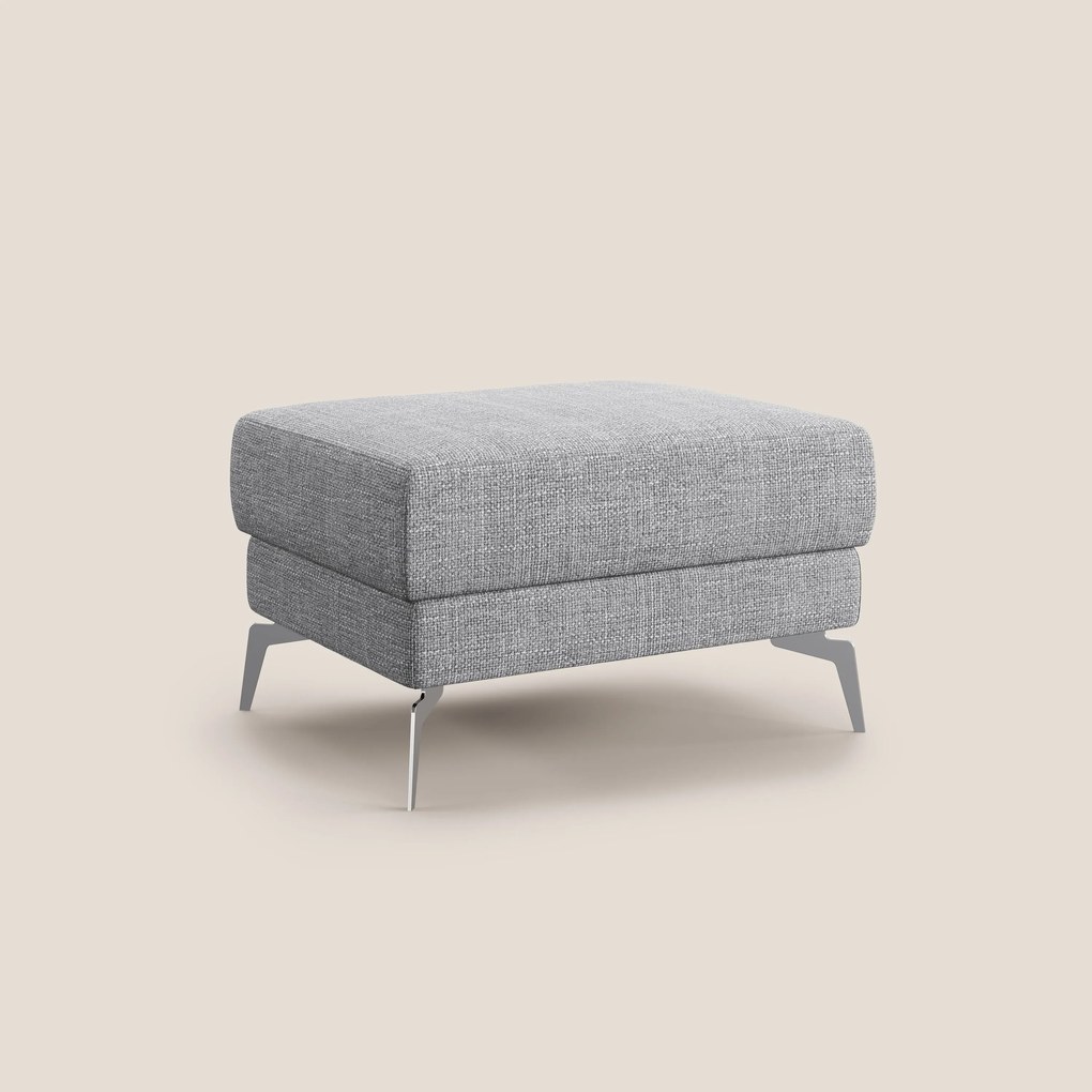 Star Pouf con piedini alti in tessuto impermeabile morbido intreccio T06 grigio