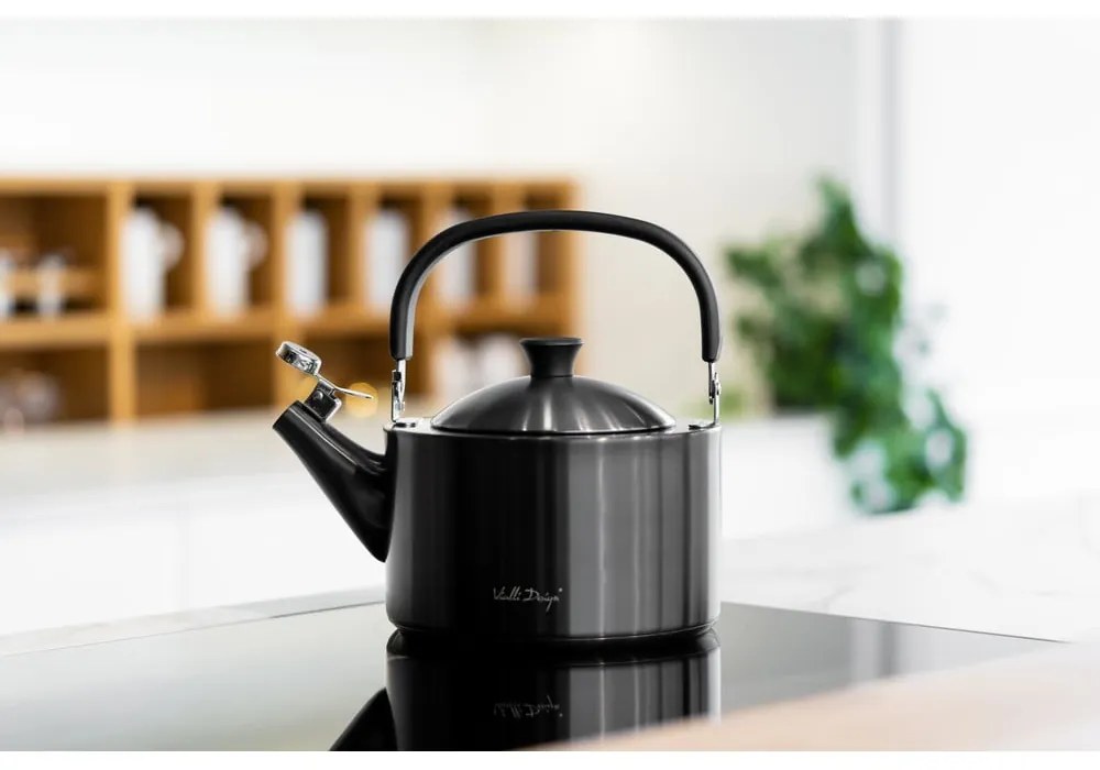 Bollitore nero con stantuffo , 1,5 l Diamante - Vialli Design