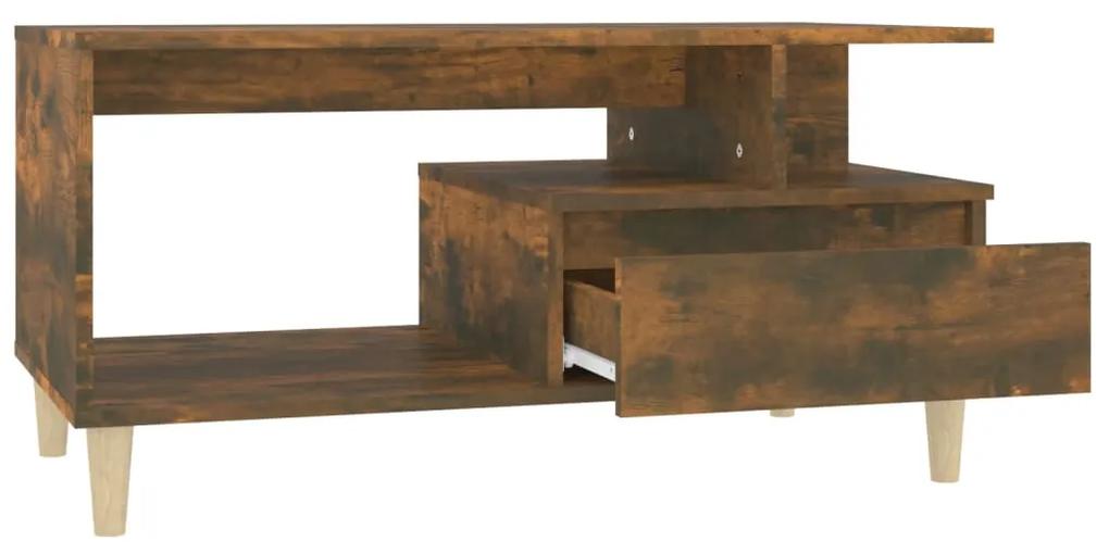 Tavolino da Salotto Rovere Fumo 90x49x45 cm Legno Multistrato