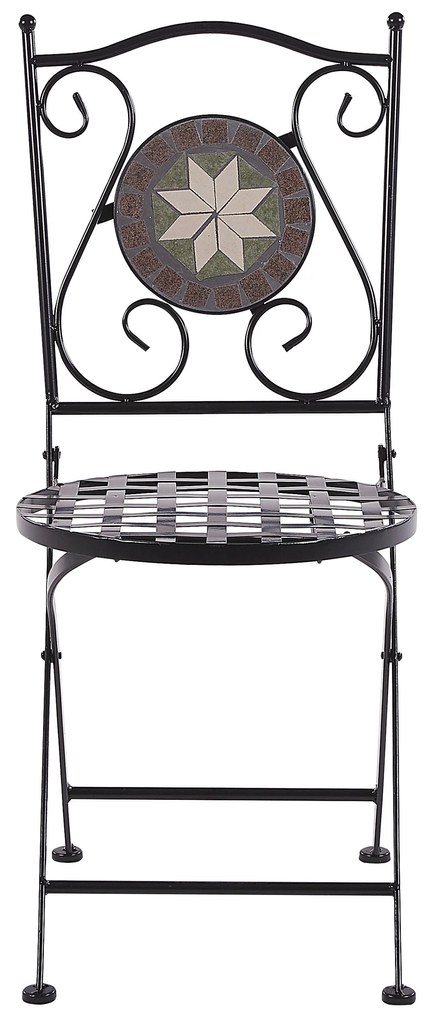 Set di 2 sedie da giardino in metallo nero CARIATI Beliani