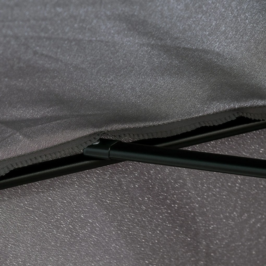 Mezzo Ombrellone da Giardino 230x130x249 cm in Metallo e Poliestere Grigio...