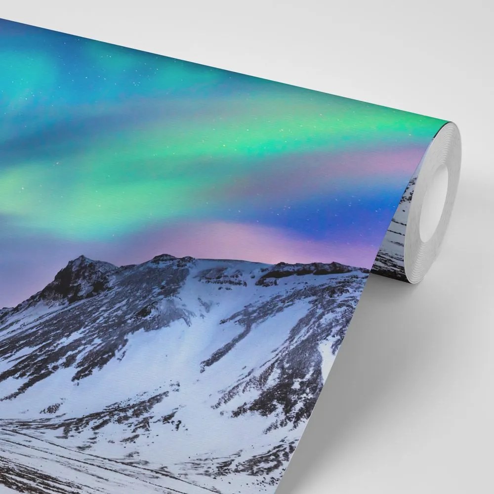 Carta da parati autoadesiva – Aurora boreale norvegese
