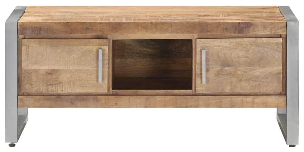 Tavolino da salotto 95x50x40 cm in legno di mango grezzo