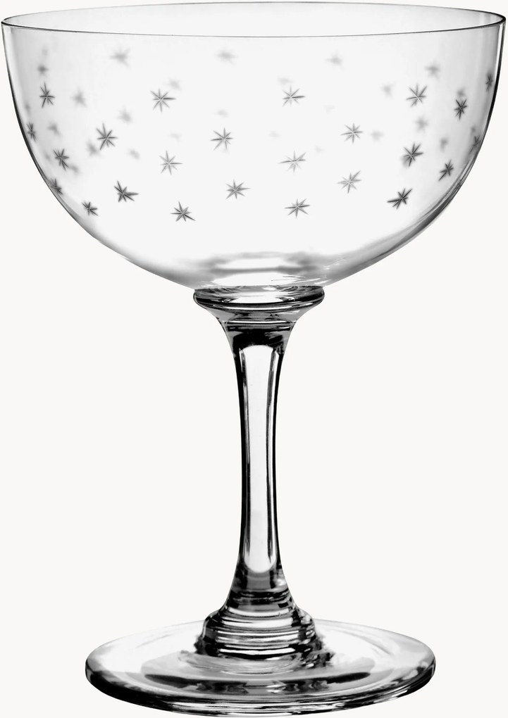 Set di 6 coppe da champagne in cristallo soffiato Stars