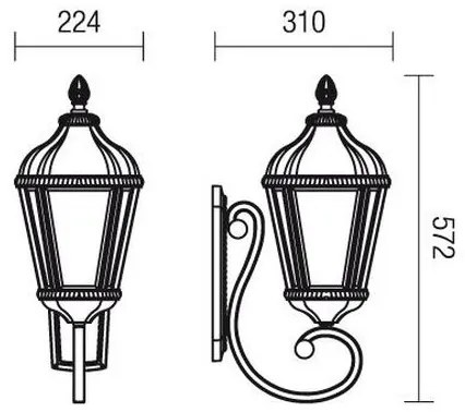 Redo 9656 - Lampada da parete per esterni ESSEN 1xE27/70W/230V IP44 marrone/patina