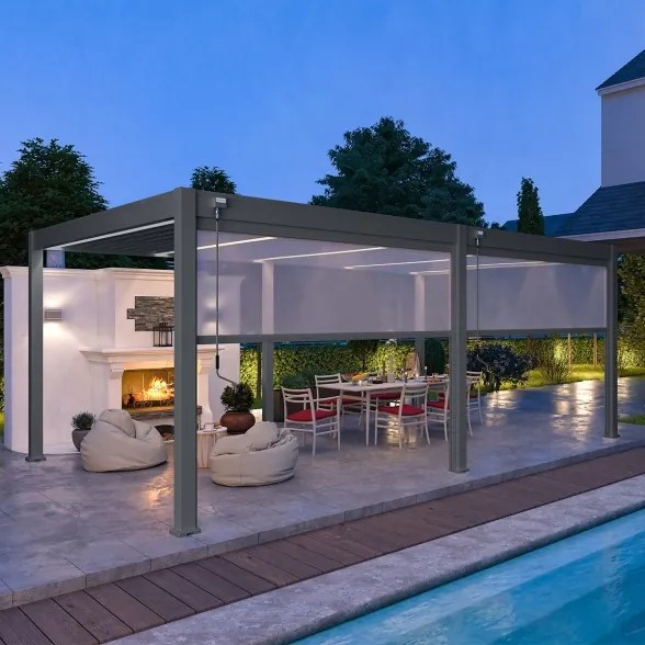 Pergola bioclimatica Ombréa autoportante 4x6M in alluminio