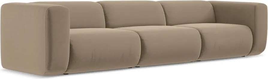 Divano beige con rivestimento in velluto 319 cm Ekahi – Makamii