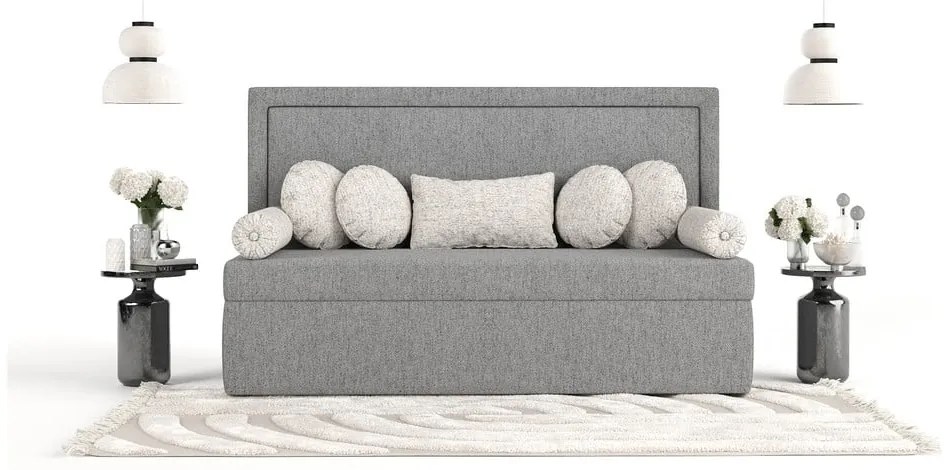 Letto singolo imbottito grigio 80x200 cm Scala - Maison de Rêve