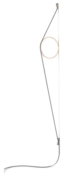 Flos Wirering Lampada da parete H.208 cm a luce indiretta con dimmer e cavo grigio/Anello Rosa