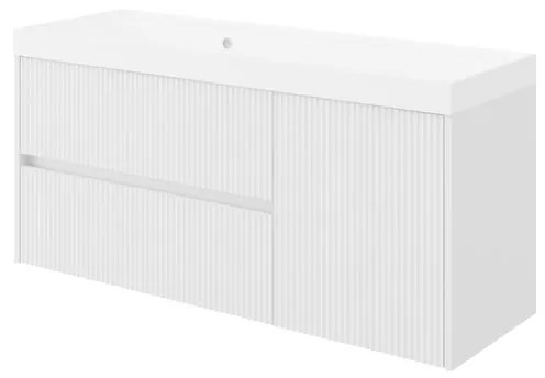 Mobile sottolavabo e lavabo Portofino bianco in mdf L 120 x H 50.5 x P 40 cm, 1 anta 2 cassetti