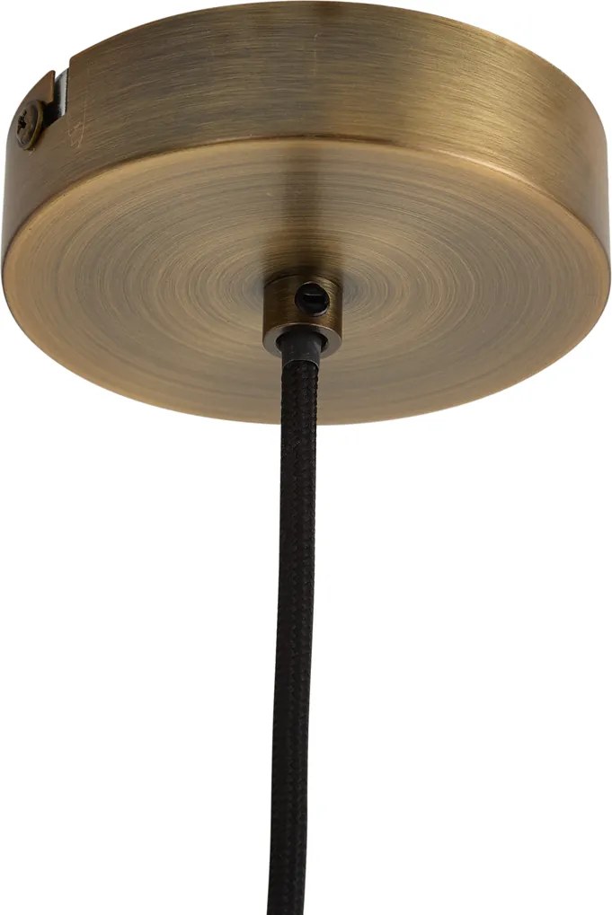 Lampada a sospensione Art Déco bronzo con vetro ambrato lineare 8 luci - TEXT