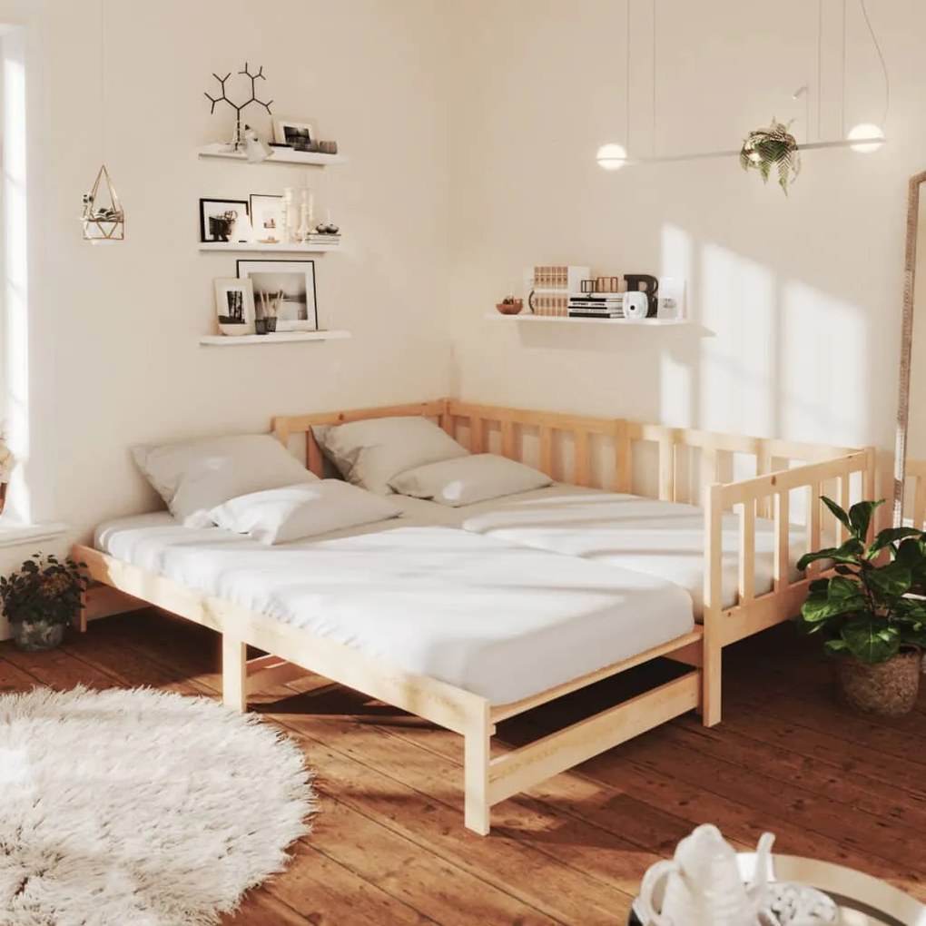 Divano letto con letto estraibile 90x200cm legno massello pino