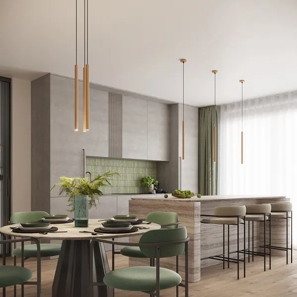 Sollux SL.1339 - Lampadario a sospensione con filo ARCHE 1xG9/8W/230V oro