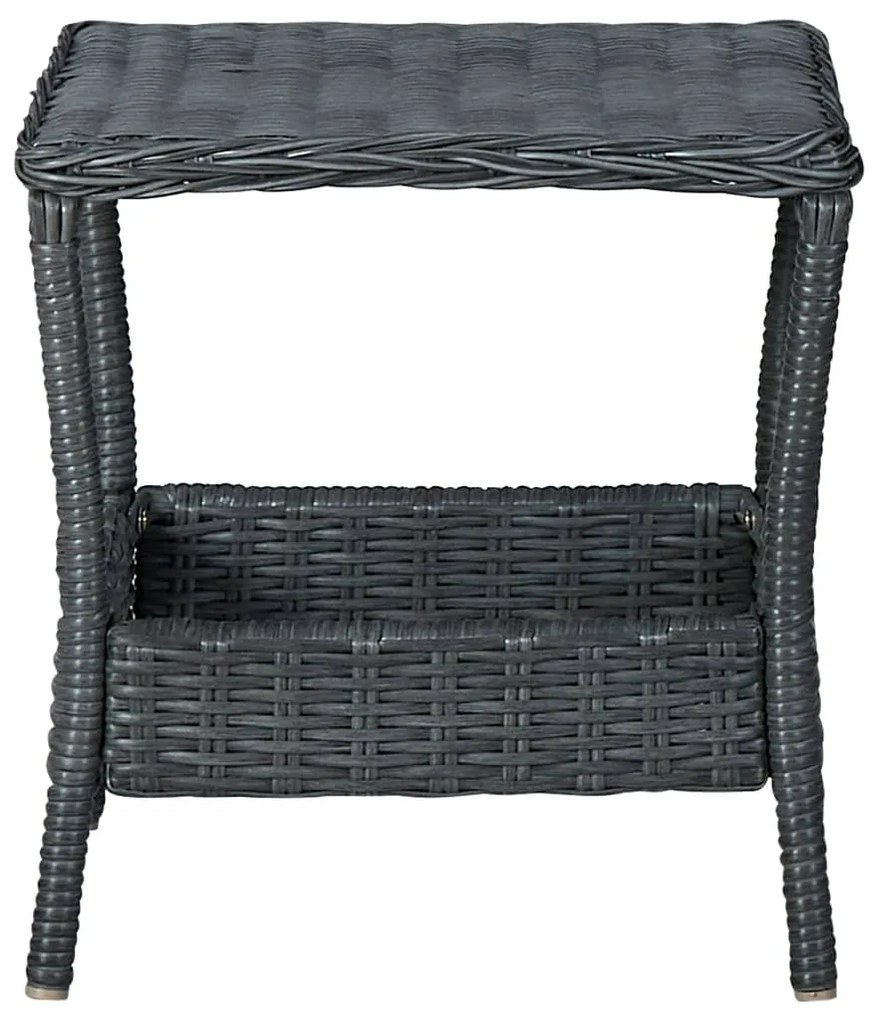 Set Divani da Giardino 3 pz con Cuscini Polyrattan Grigio Scuro