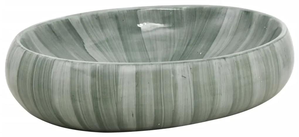 Lavabo da Appoggio Verde Ovale 59x40x15 cm Ceramica