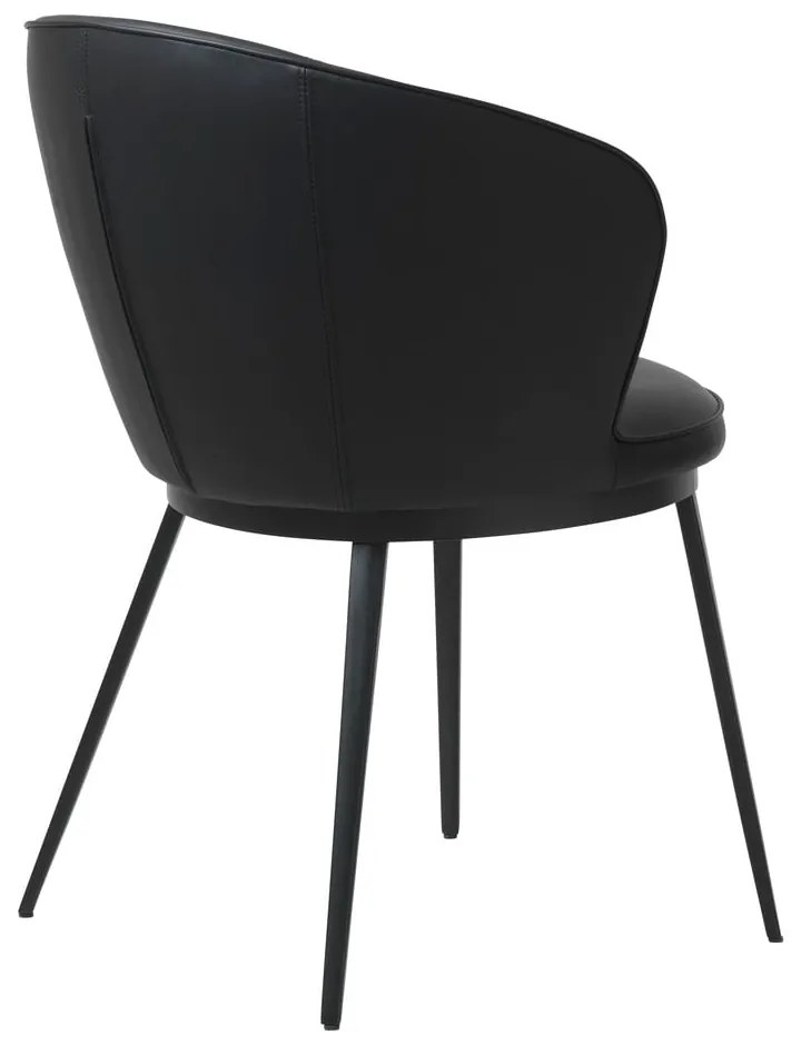 Sedia da pranzo in similpelle nera Leath Gain - Unique Furniture