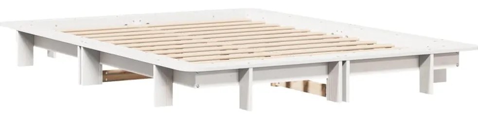 Letto senza materasso bianco 140x190 cm legno massello di pino