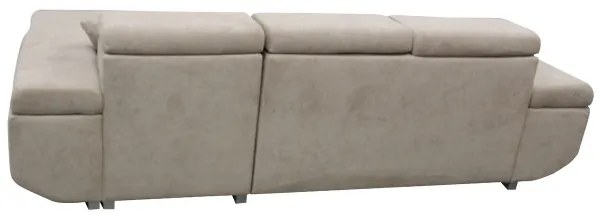 Divano letto angolare con contenitore a L CASTELO, lato destro, grigio