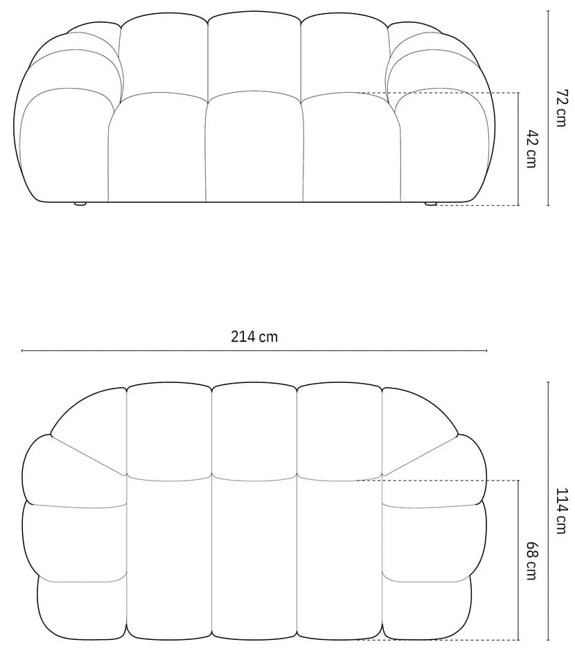 Divano beige 214 cm Diana – Micadoni