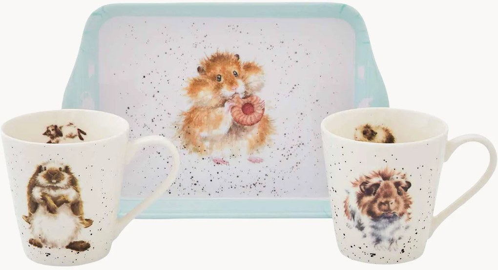 Set tazza e vassoio in porcellana Diet Starts with Tray, set da 2