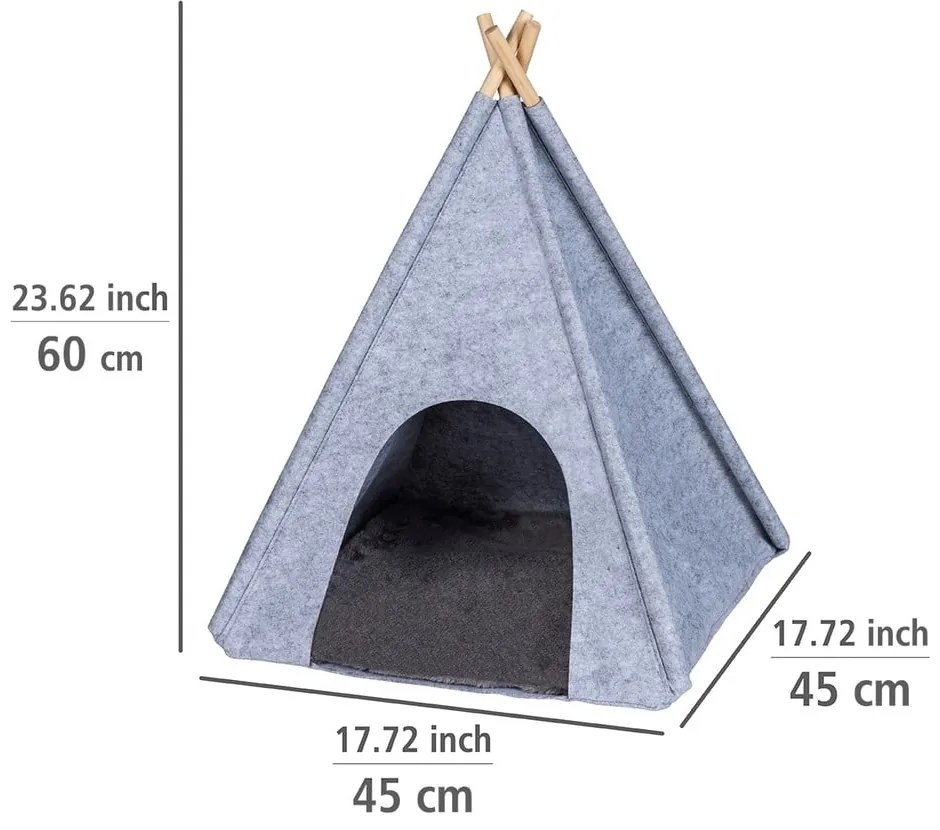 Tenda teepee grigio chiaro per animali domestici Tipi - Wenko