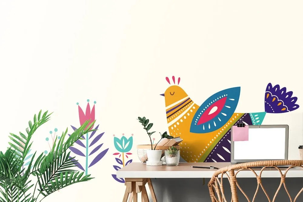 Carta da parati – Natura con tocco folcloristico