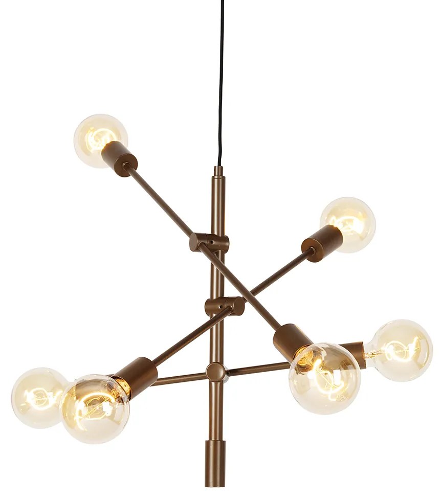 Lampada a sospensione industriale bronzo scuro 6 luci - Sydney