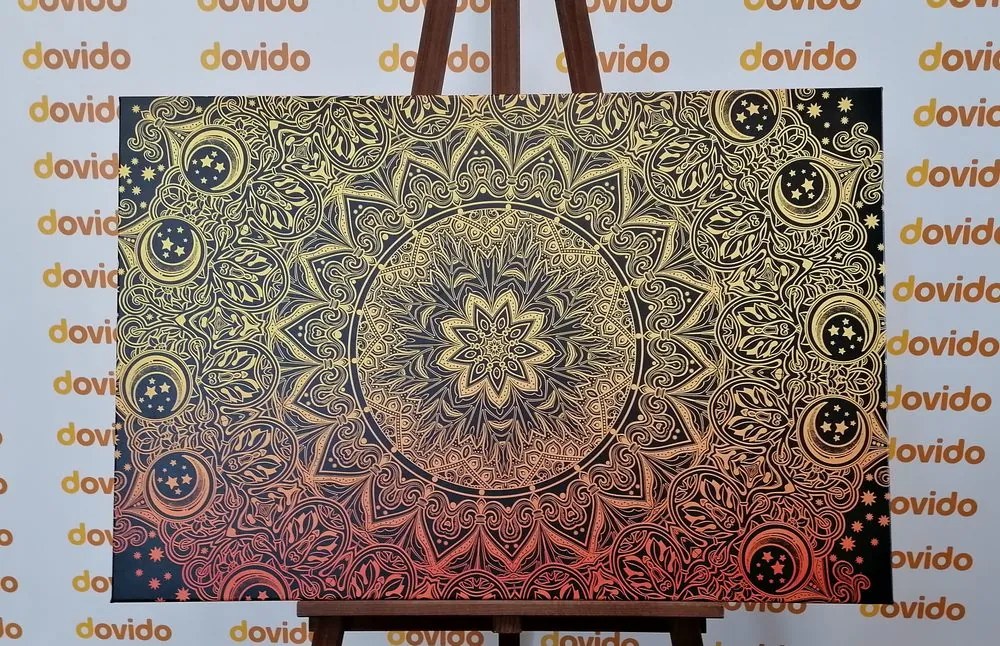 Quadro su tela – Mandala orientale dorata