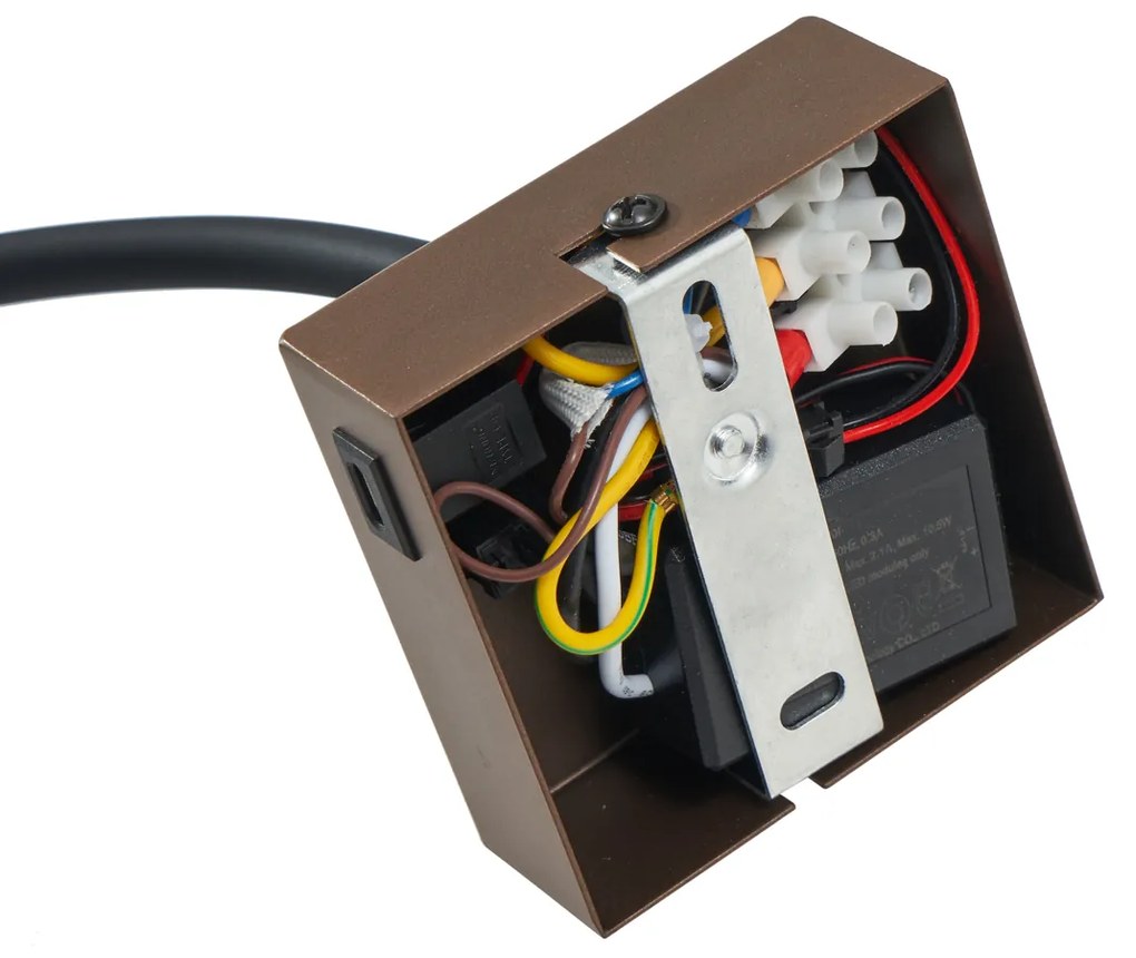 Lampada da parete moderna bronzo con porta USB-C - Gosna