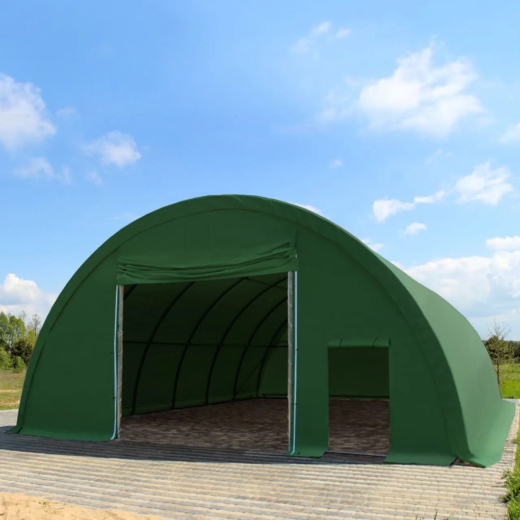 TOOLPORT Tunnel agricolo 9,15m x 12m x 4,5m - arcate 1m - PRIMEtex 2300 verde scuro - (49146)