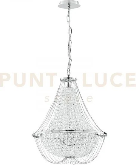 Lampadario a sospensione vienna cromo 4 luci attacco e14 45x120cm i...