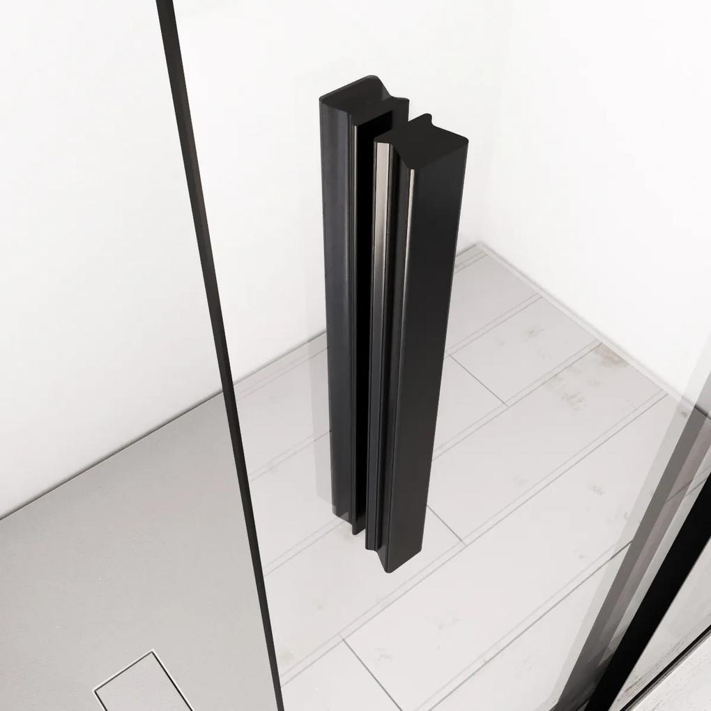 Box doccia 3 lati 70x120x70 cm scorrevole profilo nero Dark