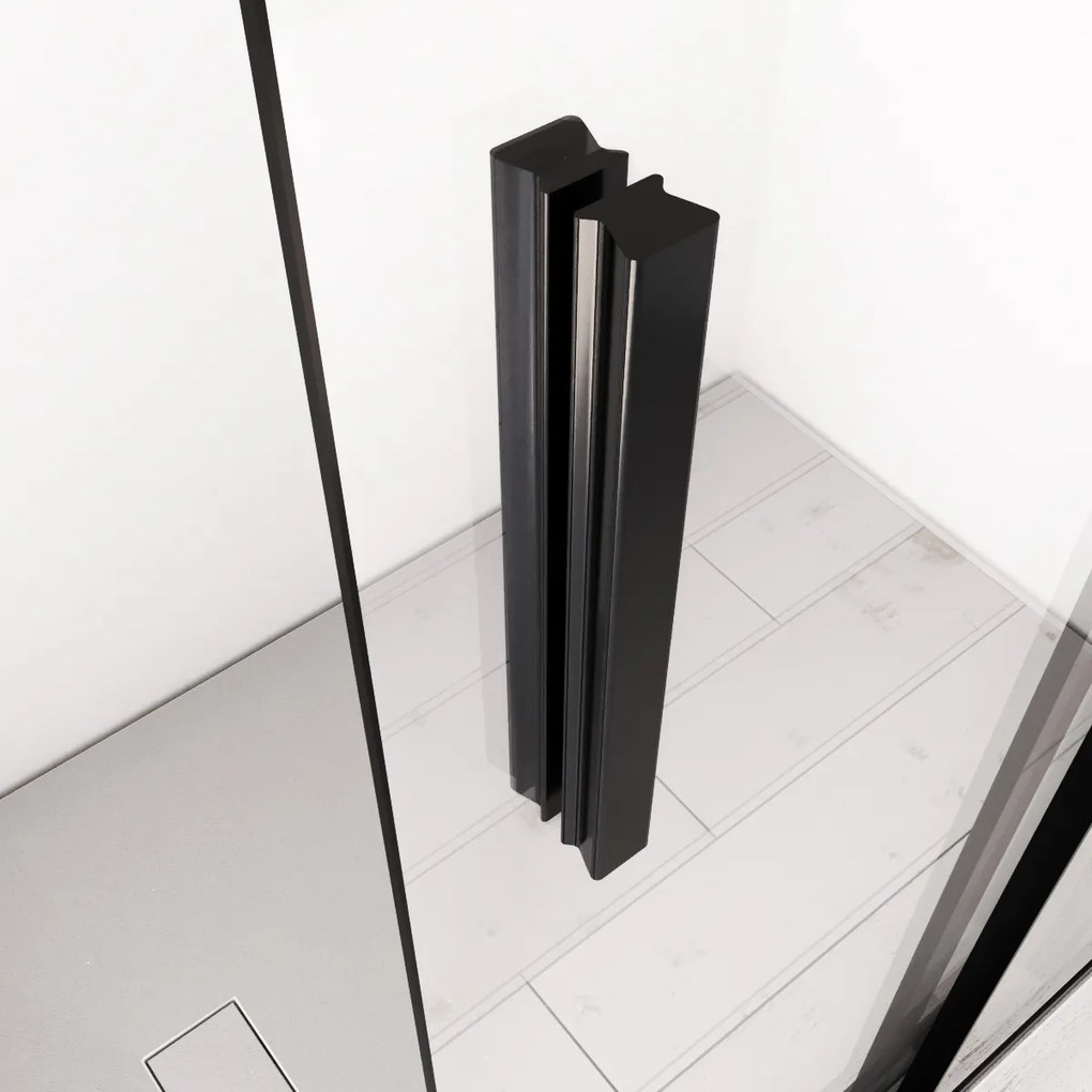 Box doccia 3 lati 80x100x80 cm scorrevole profilo nero Dark
