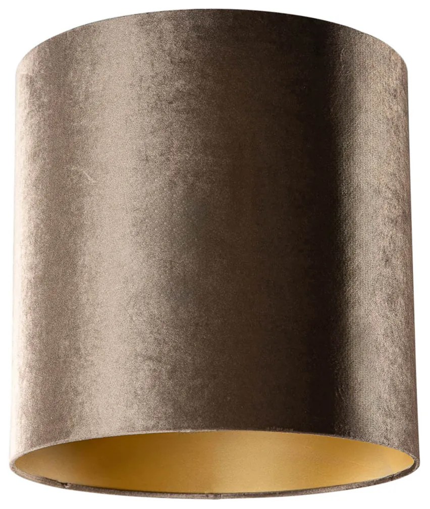 Paralume in velluto marrone con interno oro 40/40/40