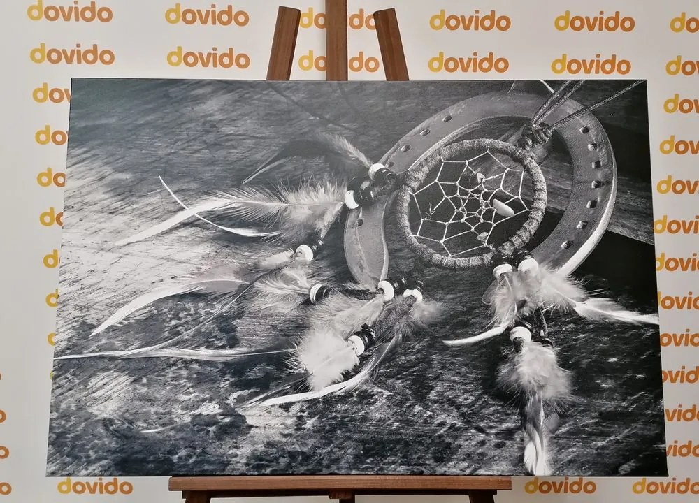 Quadro su tela – Acchiappasogni in bianco e nero