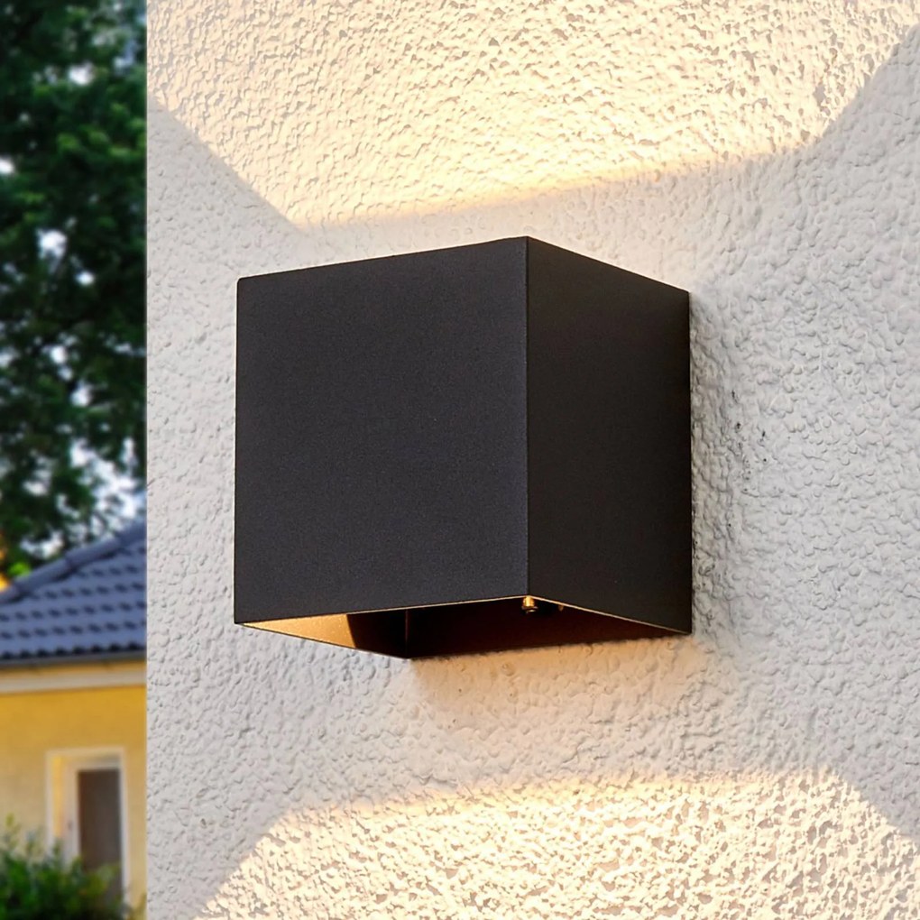 Applique da esterni a LED Evie Lucande, Alluminio / Grigio / Zincato, Alluminio, Moderno, Applique LED da esterni