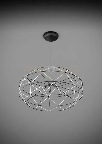 Euclide lampadario sospeso 92cm a led 2700k 7130lm 92w colore nero ...