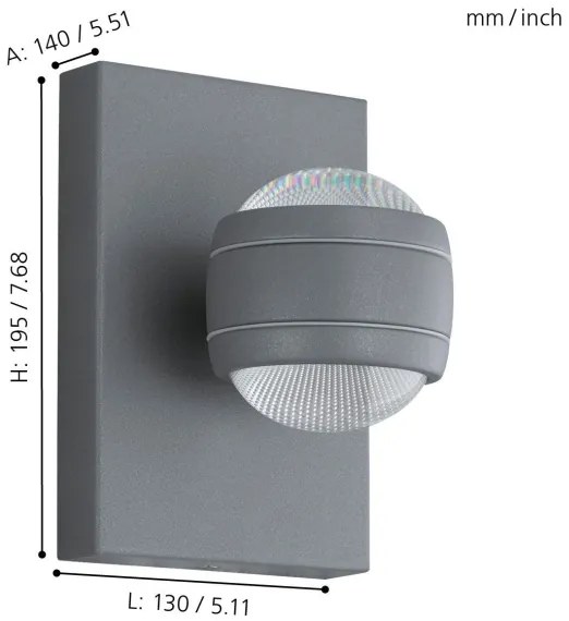 Eglo 94796 - Lampada LED da esterno SESIMBA 2xLED/3,7W/230V